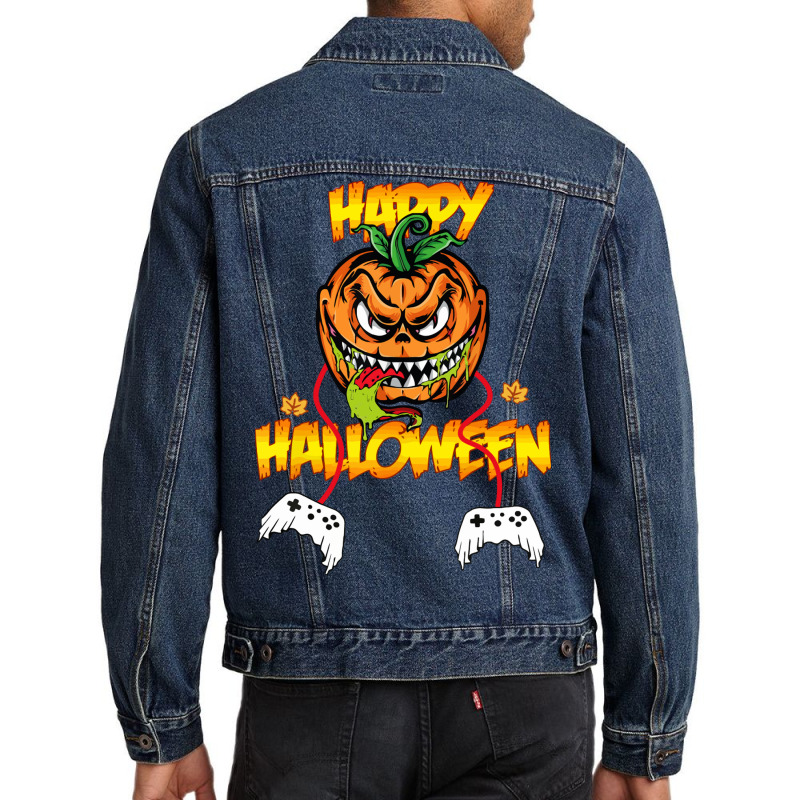 Ghosts Controller Halloween Men Denim Jacket by Syakiya | Artistshot