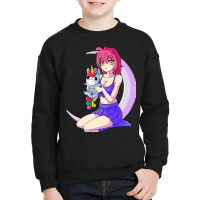 Japanese Anime Girl Unicorn Pastel Goth Vaporwave Youth Sweatshirt | Artistshot