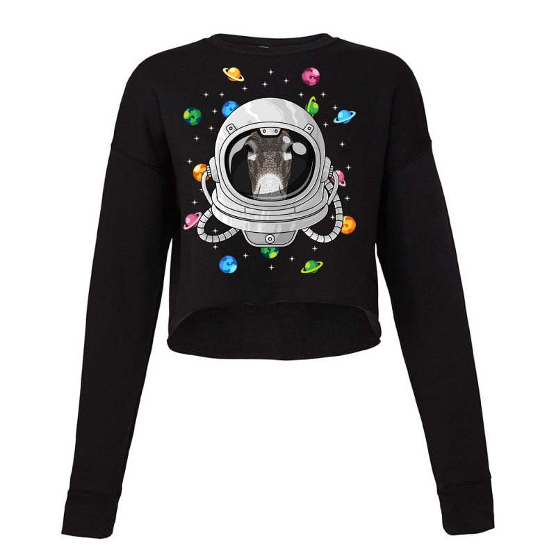 Donkey Astronaut Animal Deep In Space Cosmic Unive Cropped Sweater by Ziz | Artistshot