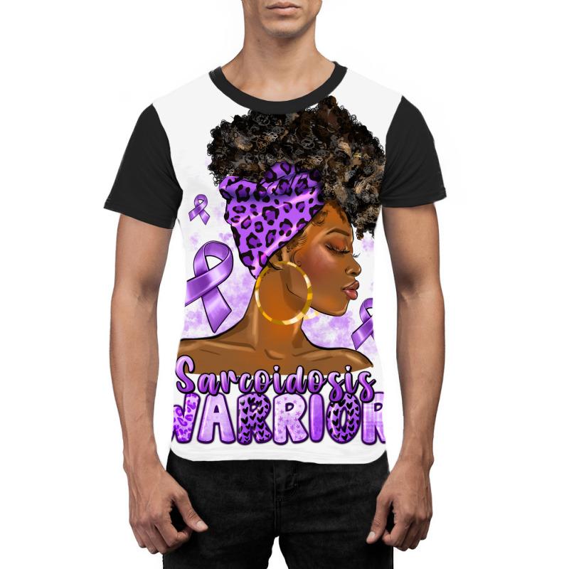 Afro Woman Sarcoidosis Cancer Warrior Graphic T-shirt | Artistshot