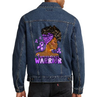 Afro Woman Sarcoidosis Cancer Warrior Men Denim Jacket | Artistshot