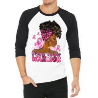 Afro Woman Breast Cancer Warrior 3/4 Sleeve Shirt | Artistshot