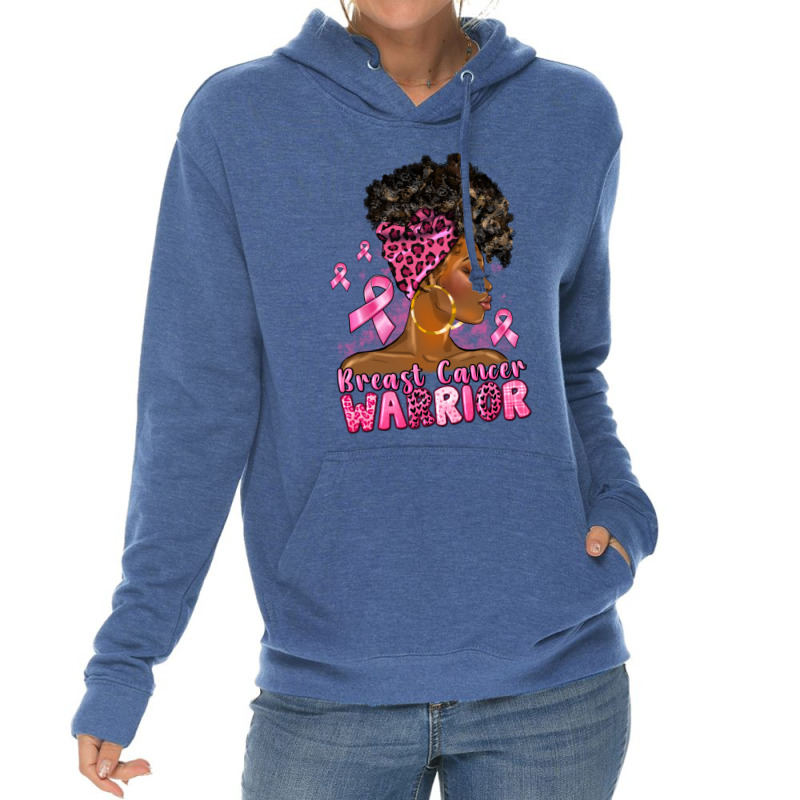 Afro Woman Breast Cancer Warrior Lightweight Hoodie | Artistshot