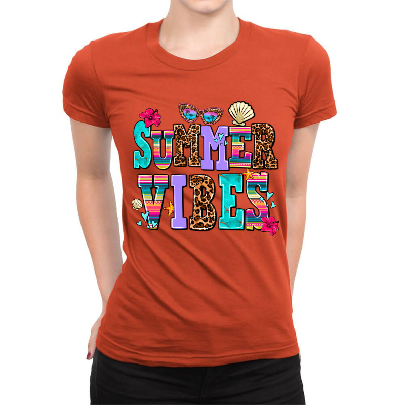 Summer Vibes Ladies Fitted T-Shirt by AdoDesignShop | Artistshot