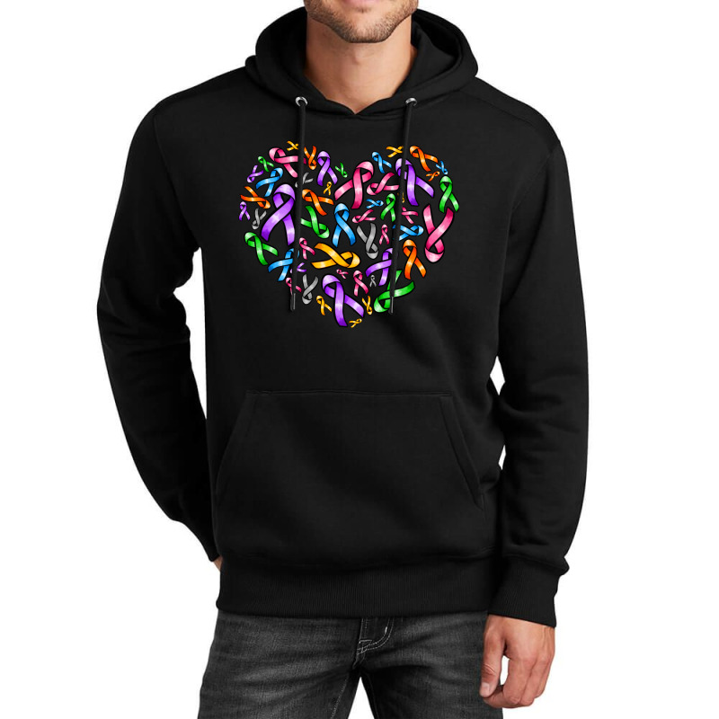 Cancer Ribbon Heart Unisex Hoodie | Artistshot