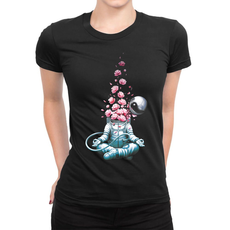 Astro Meditation Roses Ladies Fitted T-Shirt by Jeorge | Artistshot