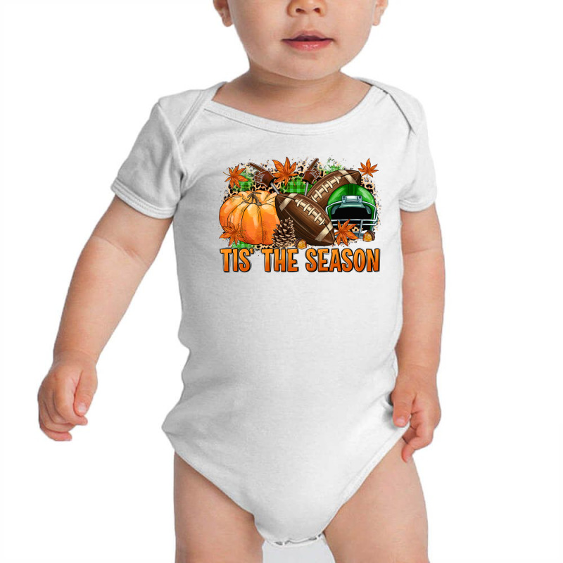 Tis' The Season Football Green Helmet Baby Bodysuit by NancyCooperArtShop | Artistshot