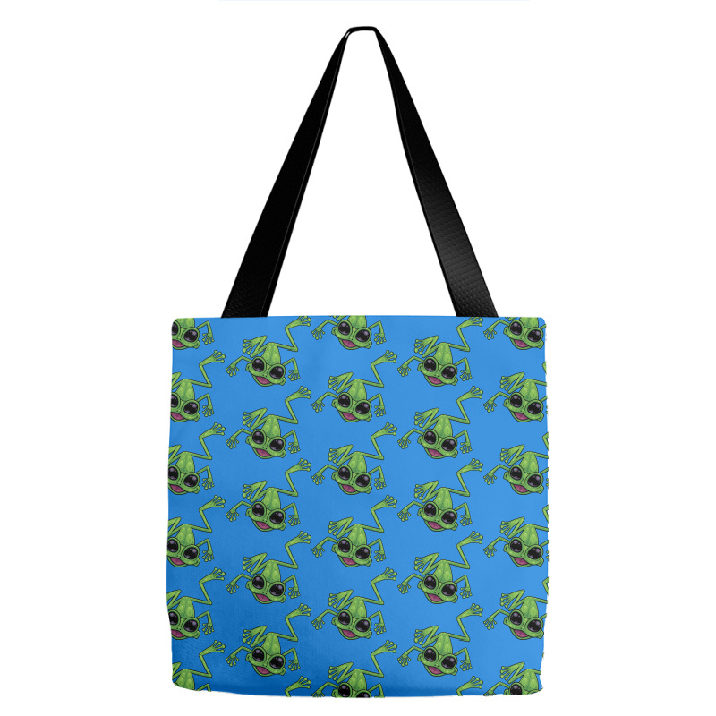 Happy Green Tree Frog Tote Bags | Artistshot