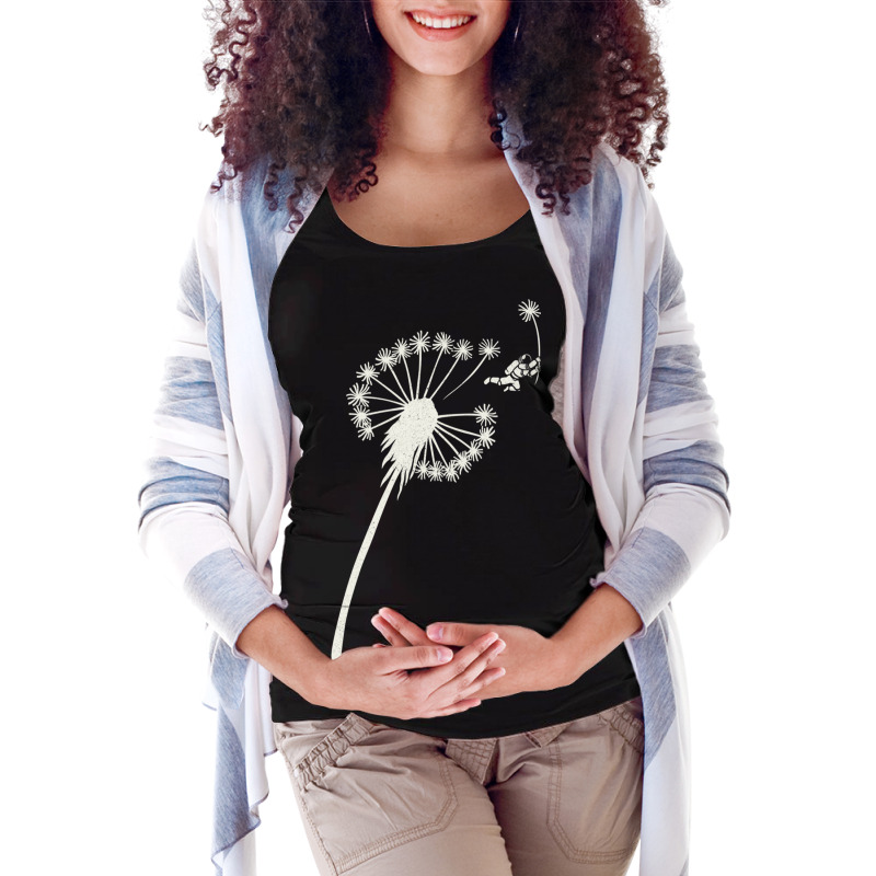 Dandelion Astronaut Flying Away Make A Wish Maternity Scoop Neck T-shirt by Jeorge | Artistshot