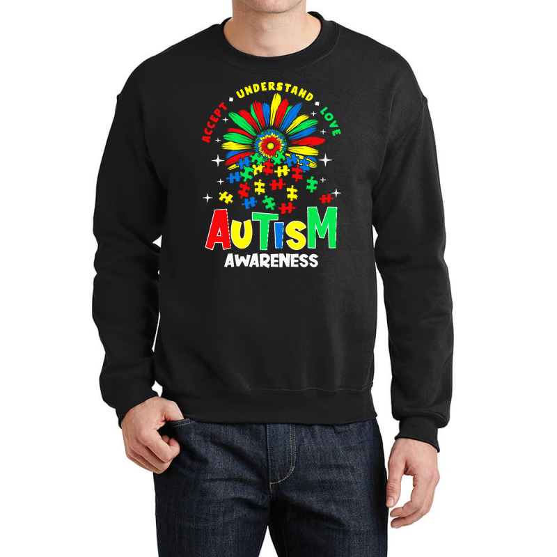 Autism Awareness T  Shirtautism Awareness Flower Gift T  Shirt Crewneck Sweatshirt by joanie38206 | Artistshot