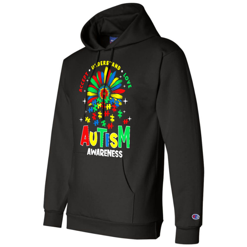 Autism Awareness T  Shirtautism Awareness Flower Gift T  Shirt Champion Hoodie by joanie38206 | Artistshot