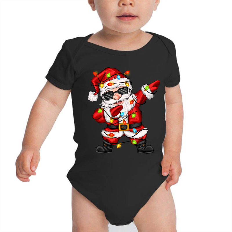 Dabbing Santa With Christmas Lights Baby Bodysuit by Zillion Design Studio | Artistshot