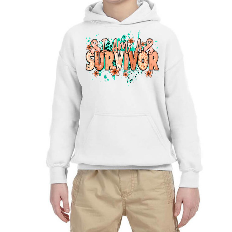 I Am A Survivor Peach Ribbon Youth Hoodie | Artistshot