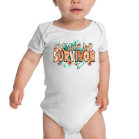 I Am A Survivor Peach Ribbon Baby Bodysuit | Artistshot