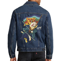 Katana Cat Rainbow Flag Japanese Style Pizza Men Denim Jacket | Artistshot