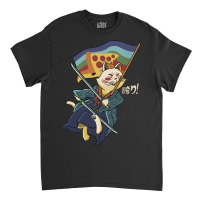 Katana Cat Rainbow Flag Japanese Style Pizza Classic T-shirt | Artistshot