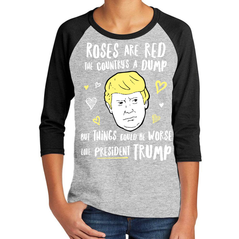 Donald Trump Valentines Day Card Youth 3/4 Sleeve | Artistshot