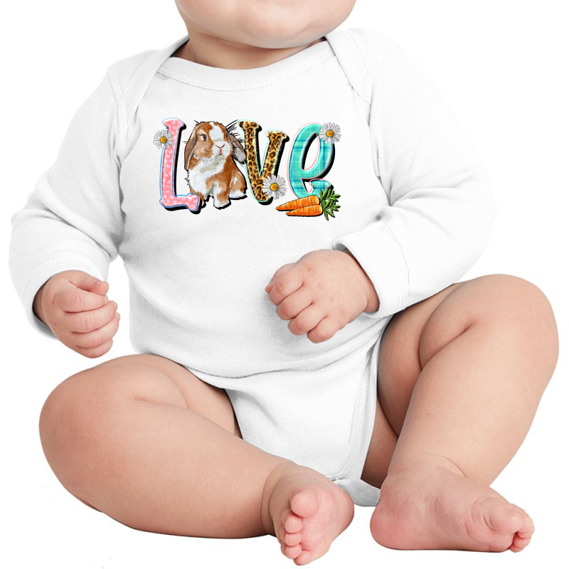 Love Easter Rabbit Long Sleeve Baby Bodysuit | Artistshot