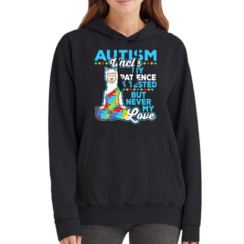 Autism Day T  Shirt Autism Uncle My Patience Is Tested But Never My Lo Vintage Hoodie by joanie38206 | Artistshot