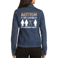 Autism Gift T  Shirt Autism It's Not A Disability It's A Different Abi Ladies Denim Jacket | Artistshot