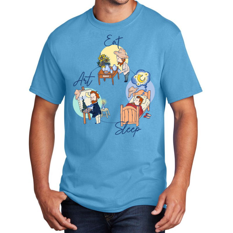 Eat - Sleep - Art With Van Gogh Basic T-shirt | Artistshot