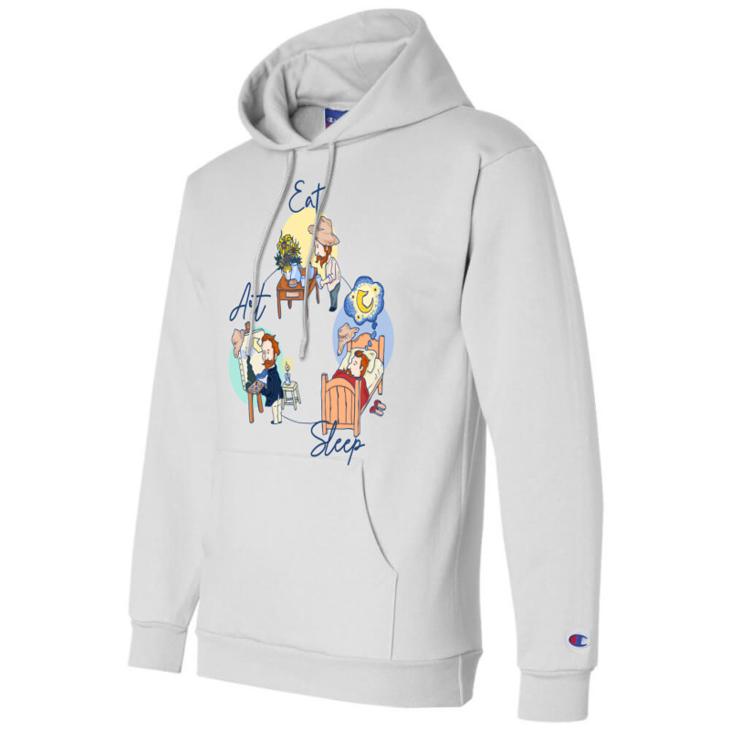 Eat - Sleep - Art With Van Gogh Champion Hoodie | Artistshot