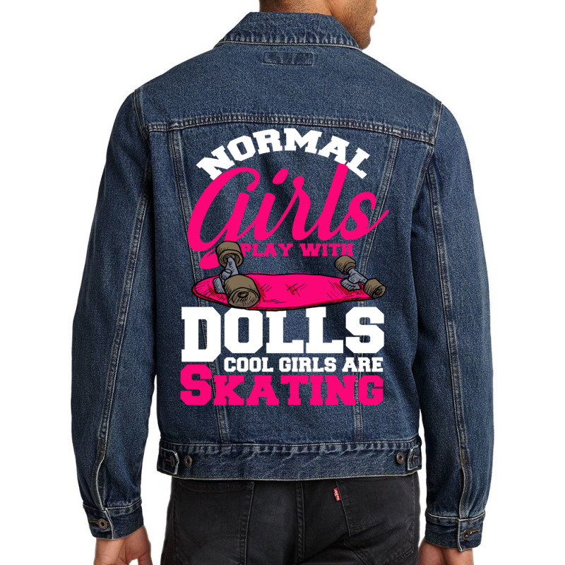 Skateboard Girl Longboard Sk8ing Sk8 Halfpipe Men Denim Jacket | Artistshot