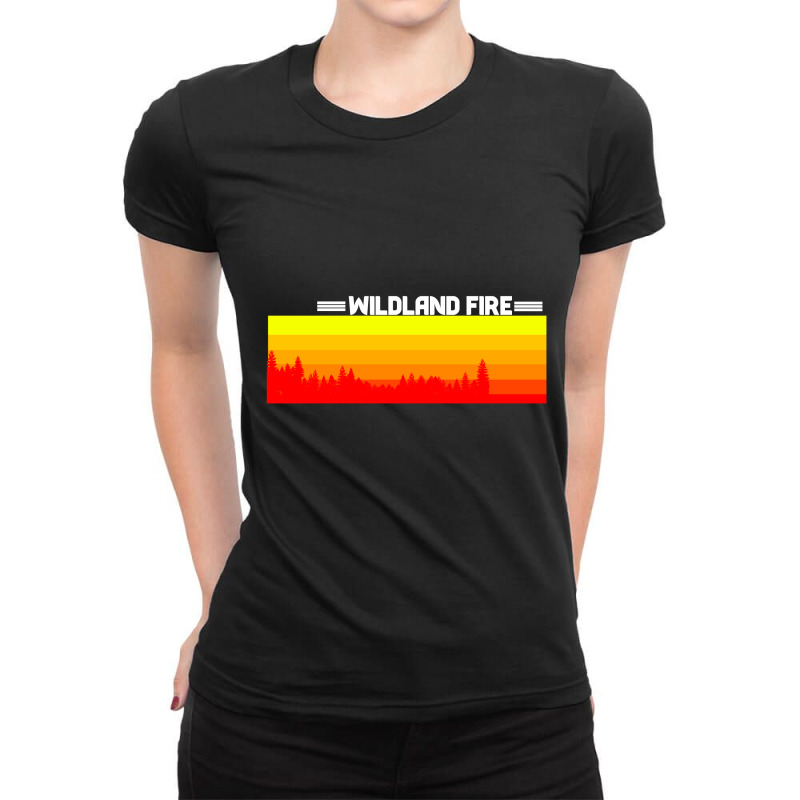 Wildland Fire Landscape Ladies Fitted T-Shirt by CloudyStars | Artistshot