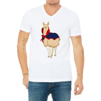 Cute Vampire Llama Halloween Funny Vampire Llama V-neck Tee | Artistshot