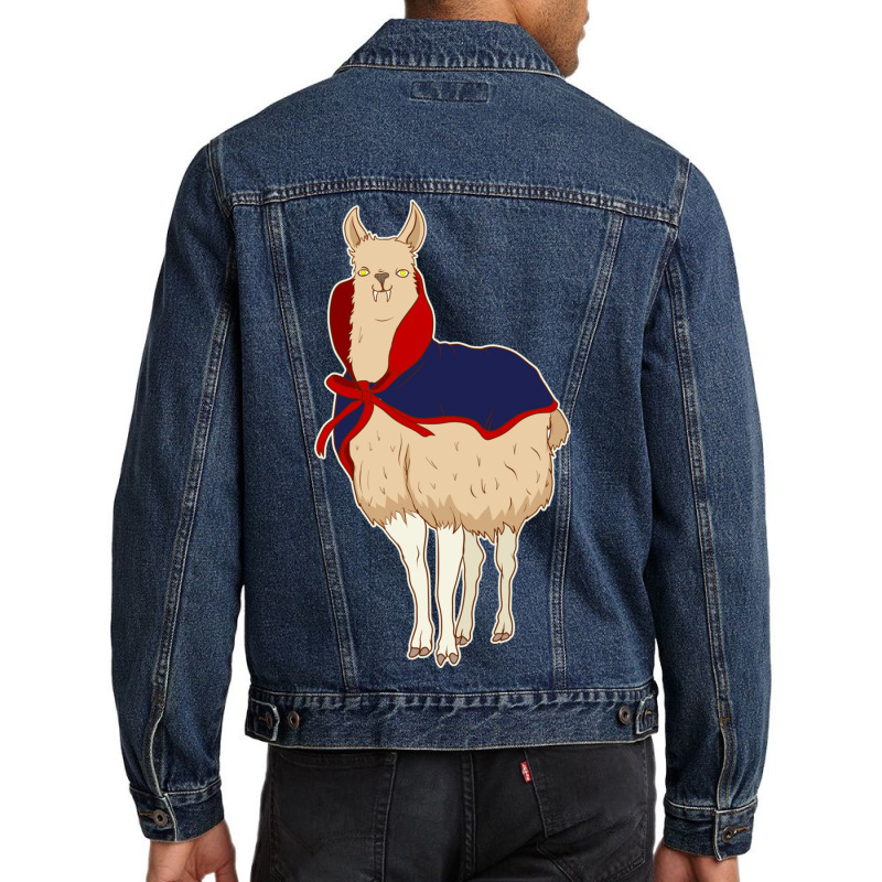 Cute Vampire Llama Halloween Funny Vampire Llama Men Denim Jacket by the perfect present | Artistshot