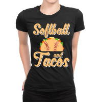 Cute Softball And Tacos Novelty Soft Ball Player Ladies Fitted T-shirt | Artistshot