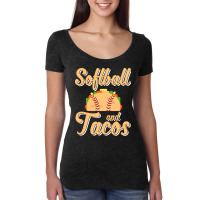 Cute Softball And Tacos Novelty Soft Ball Player Women's Triblend Scoop T-shirt | Artistshot