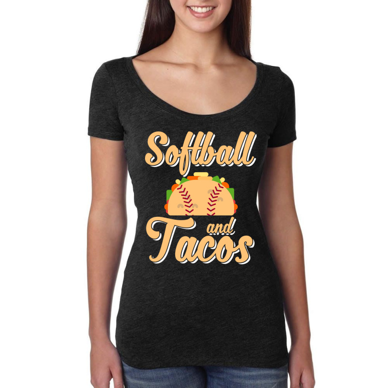 Cute Softball And Tacos Novelty Soft Ball Player Women's Triblend Scoop T-shirt by the perfect present | Artistshot