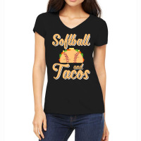 Cute Softball And Tacos Novelty Soft Ball Player Women's V-neck T-shirt | Artistshot