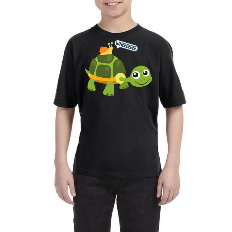 Cute Snail Riding On Turtle Yelling Whee Animals ( Youth Tee by the perfect present | Artistshot