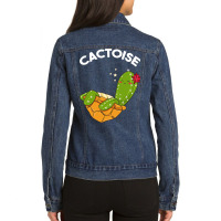 Cute   Funny Cactoise Cactus Tortoise Combined Ladies Denim Jacket | Artistshot