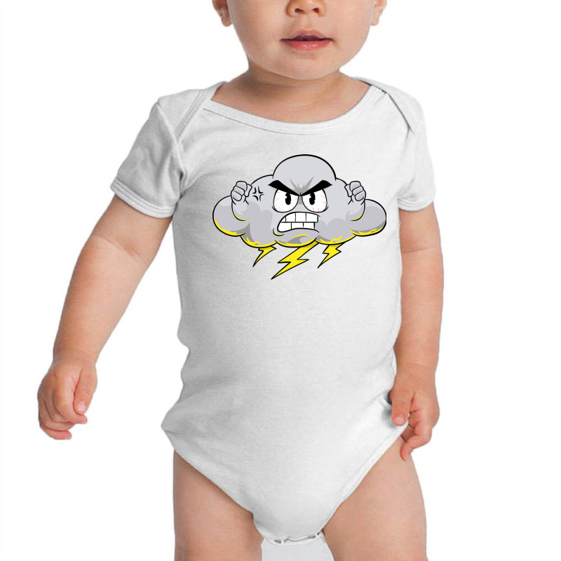 Angry Cloud With Lightning Thunderstorm Weather (2 Baby Bodysuit by the perfect present | Artistshot