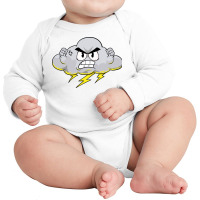 Angry Cloud With Lightning Thunderstorm Weather (2 Long Sleeve Baby Bodysuit | Artistshot