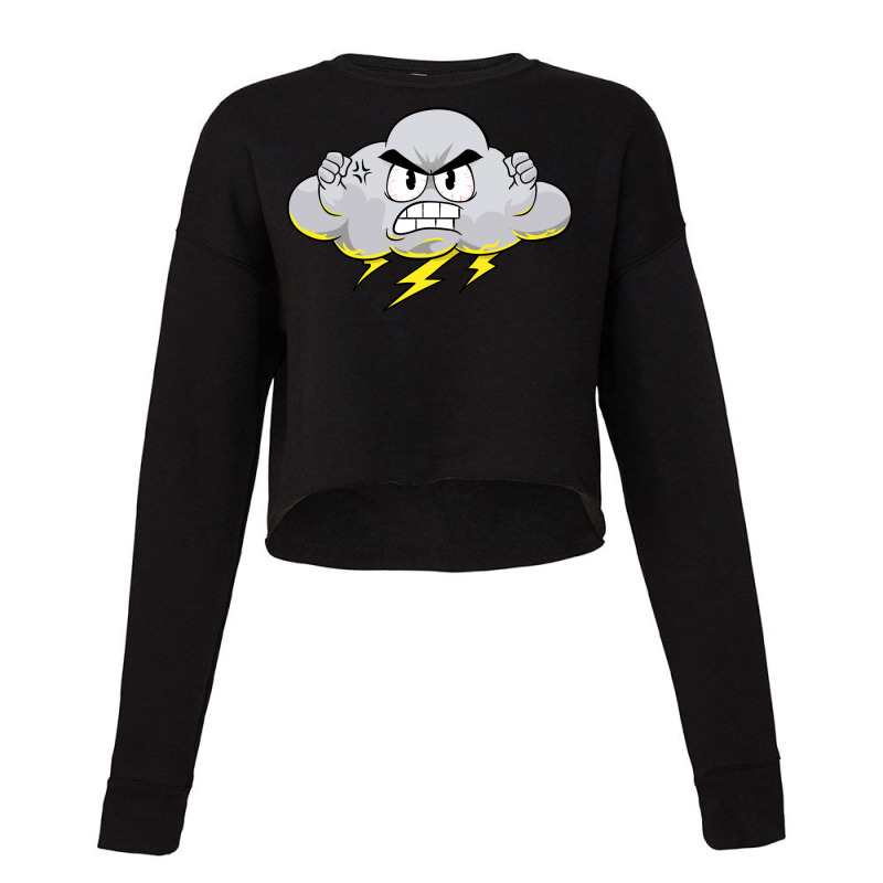 Angry Cloud With Lightning Thunderstorm Weather (2 Cropped Sweater by the perfect present | Artistshot