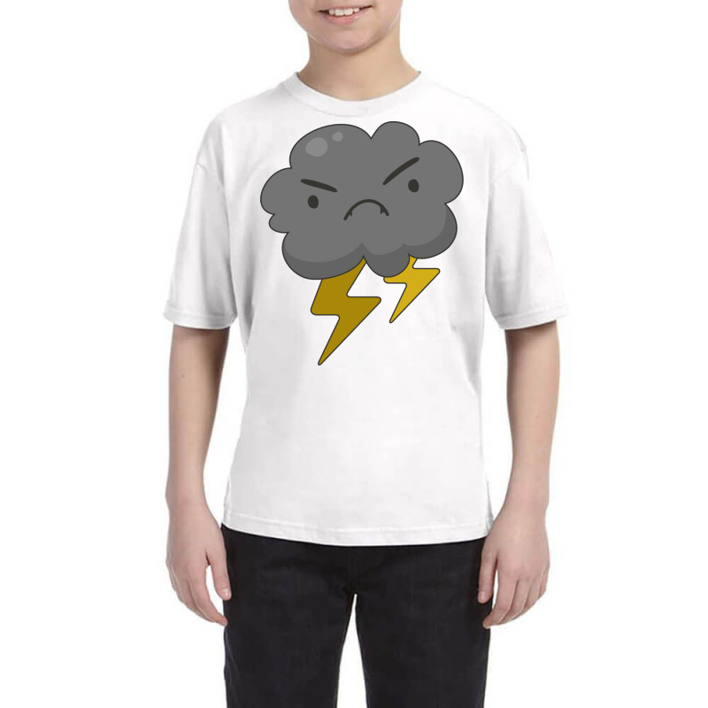 Angry Cloud With Lightning Thunderstorm Weather Youth Tee by the perfect present | Artistshot