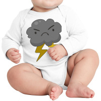 Angry Cloud With Lightning Thunderstorm Weather Long Sleeve Baby Bodysuit | Artistshot