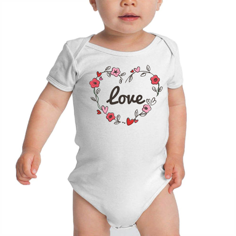 Adorable   Cute Love Flowery Flowers Love Heart Baby Bodysuit by the perfect present | Artistshot