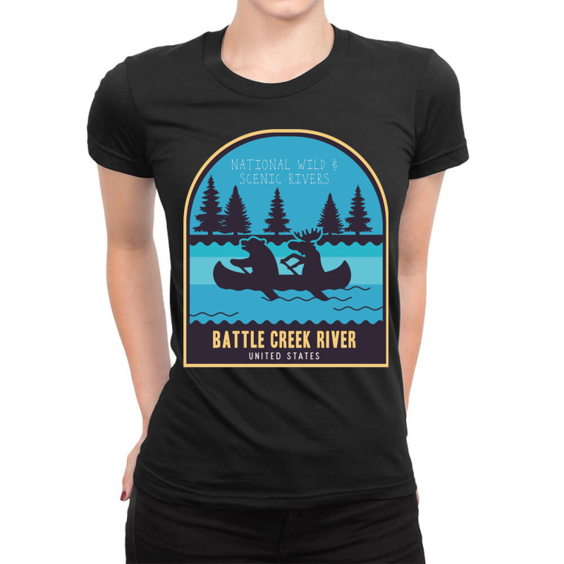 Battle Creek , National River In Usa Ladies Fitted T-Shirt by RozakArt | Artistshot