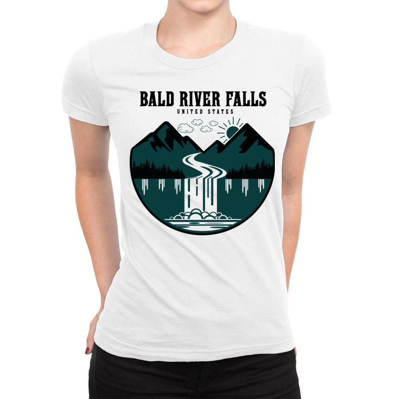 Bald River Falls United States Ladies Fitted T-Shirt by RozakArt | Artistshot