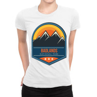 Badlands National Park Retro Design Ladies Fitted T-shirt | Artistshot