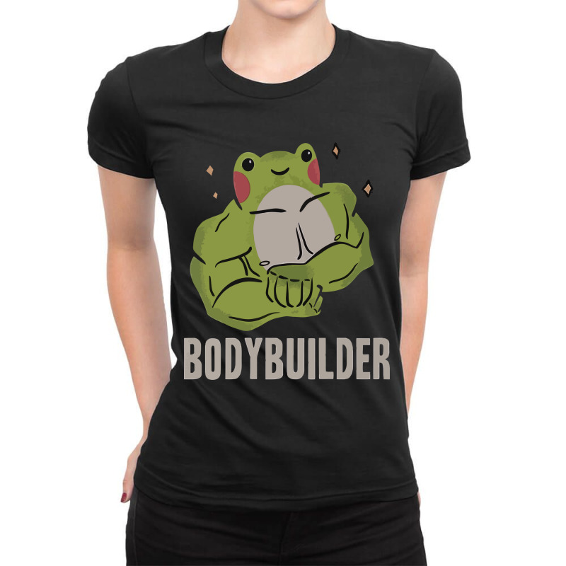 Bodybuilder Frog Ladies Fitted T-Shirt by avitendut | Artistshot