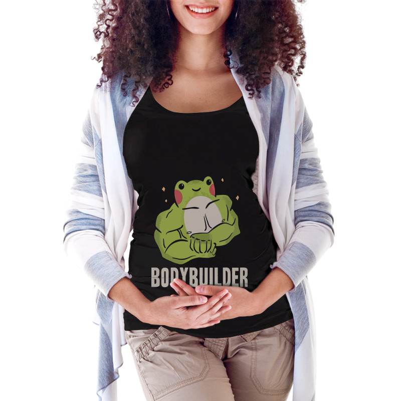 Bodybuilder Frog Maternity Scoop Neck T-shirt by avitendut | Artistshot