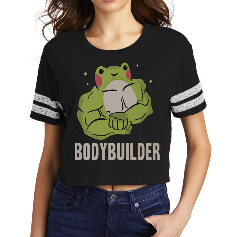 Bodybuilder Frog Scorecard Crop Tee by avitendut | Artistshot