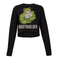 Bodybuilder Frog Cropped Sweater | Artistshot