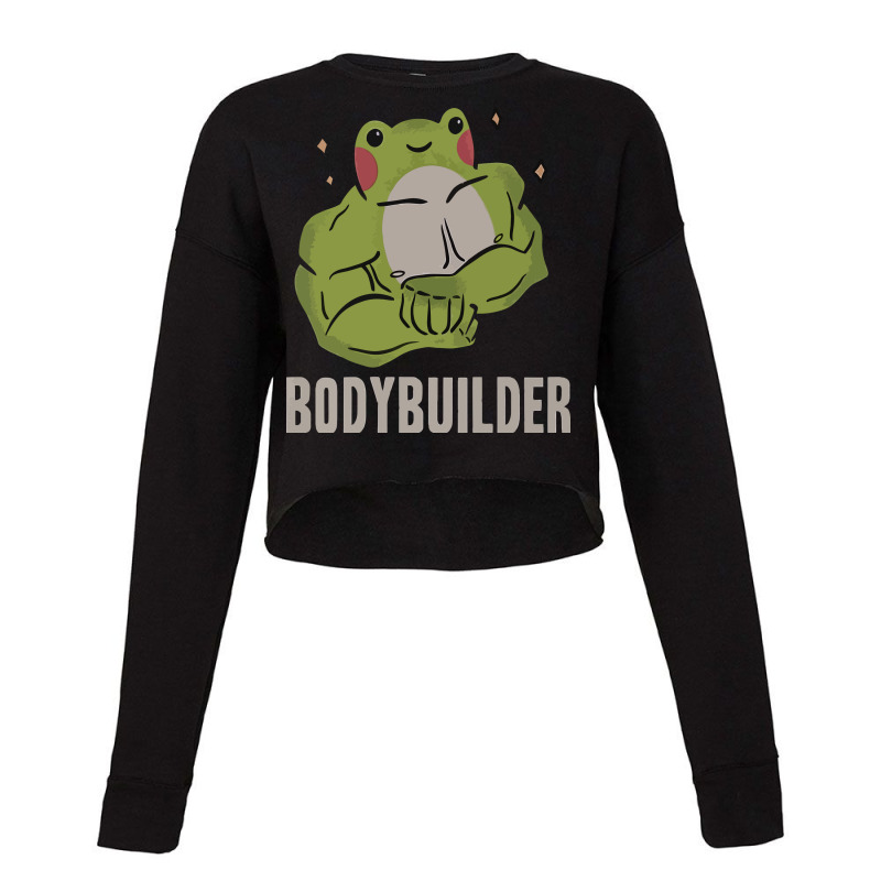 Bodybuilder Frog Cropped Sweater by avitendut | Artistshot